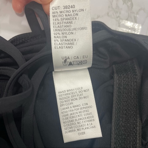 Athena Black Plunge Shirred Low Back Strappy One Piece Swimsuit Size 6 - Picture 13 of 15